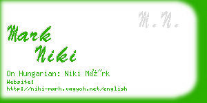 mark niki business card
